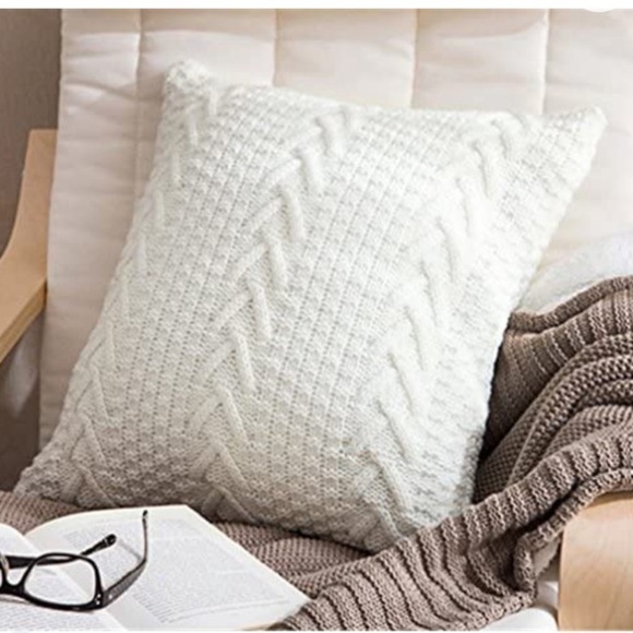 Dark Grey Textured Cozy Knit Chic Farmhouse Bohemian Trendy Throw Pillow Case - Picture 5 of 12